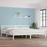 Bed Frame without Mattress White Solid Wood 200x200 cm 814840