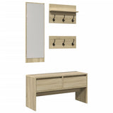 4 Piece Hallway Furniture Set Sonoma Oak Engineered Wood 847921