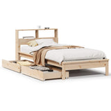 Bookcase Bed without Mattress 90x190 cm Single Solid Wood Pine 3309830