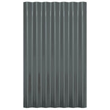 Roof Panels 36 pcs Galvanised Steel Anthracite 60x36 cm 319131