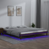 LED Bed Frame without Mattress Honey Brown 140x200 cm Solid Wood 820609