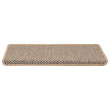 Stair Mats Self-adhesive Sisal-Look 15 pcs 65x21x4 cm Light Beige 326892