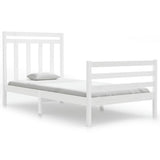 Bed Frame without Mattress White 100x200 cm Solid Wood 3105306