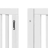 Dog Gate with Door Foldable 9 Panels White 450 cm Poplar Wood 3155650