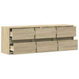 TV Wall Cabinet with LED Lights Sonoma Oak 130x31x45 cm 852301