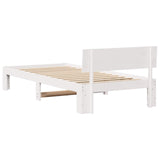 Bed Frame with Headboard White 90 x 200 cm Solid Pine Wood 872669
