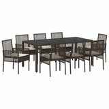 Garden Dining Set 9 pcs Brown Poly rattan 3334868