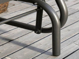 Outdoor Garden Glider Chair, Metal Frame Single Armchair Swing Seater w/ Breath Mesh Fabric Seat, T3398P325088