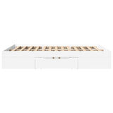 Bed Frame without Mattress White 160x200 cm Engineered Wood 3295457