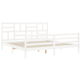 Bed Frame without Mattress White Super King Size Solid Wood 3194912