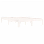 Bed Frame without Mattress White Solid Wood Pine 140x200cm 810366
