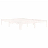 Bed Frame without Mattress White Solid Wood Pine 140x200cm 810366