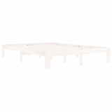 Bed Frame without Mattress White Solid Wood Pine 140x200cm 810366
