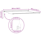 Manual Retractable Awning Yellow, Grey and White 5 x 3 m 3420336