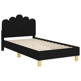 Children's Bed Frame with Headboard Black 80 x 160 cm Fabric 42011046
