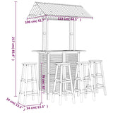 Garden Bar Set Natural Wood Solid Acacia Wood Large Durable 3116007