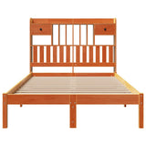Bookcase Bed without Mattress Wax Brown 135x190 cm Double Solid Wood Pine 3321639