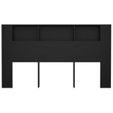 Headboard Cabinet Black 180x18.5x104.5 cm 811944