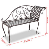 Garden Bench Antique brown Steel Standard Durable Garden Bench 40717