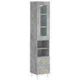 Highboard Concrete Grey 34.5x34x180 cm Engineered Wood 3199293