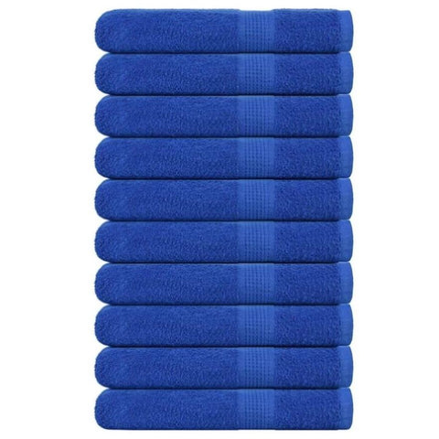 Towels 10 pcs Blue 100x200 cm 360 gsm 100% Cotton 136724