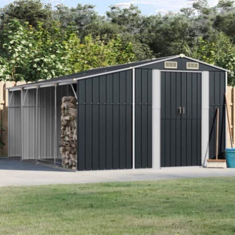 Garden Shed Anthracite 277x365.5x179 cm Galvanised Steel 3188294