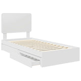 Storage Bed with Headboard White 100 x 200 cm Engineered Wood 3412714