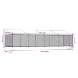 Dog Cage with Roof and Door Grey 8x2x2 m Galvanised Steel 3209570