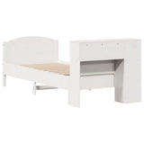 Bookcase Bed without Mattress White 75x190cm Small Single Solid Wood Pine 3323090