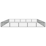 24-Panel Dog Playpen Black 100x50 cm Powder-coated Steel 3115971