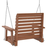 Garden Swing Chair with Metal Chains Brown Solid Wood Fir 4008979