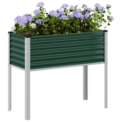 ZNTS Garden Planter Green 100x41x90 cm Steel 4008969