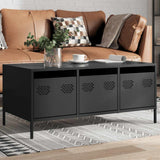 Coffee Table Black 101.5x50x43.5 cm Cold-rolled Steel 851268