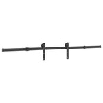 Sliding Door Hardware Kit 200 cm Steel Black 4009713