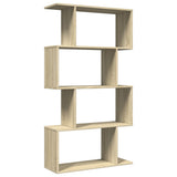 Room Divider Bookcase 4-Tier Sonoma Oak 70x24x129 cm Engineered Wood 858104