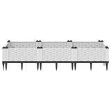 Garden Planter with Pegs White 125x40x28.5 cm PP 368015