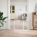 Dog Gate Foldable 3 Panels White 150 cm Poplar Wood 352212