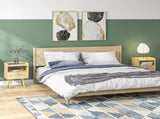 Set of Two Rattan Weave Bedside Tables - Wood Effect T3398P344421