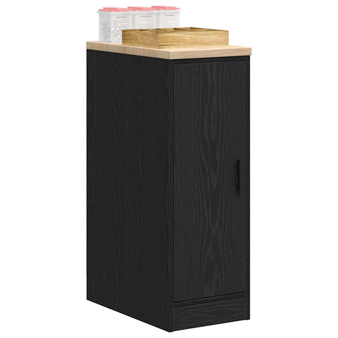 ZNTS Garage Storage Cabinet Black 30x51x85 cm Solid Wood Pine 860554