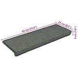 Stair Mats 30 pcs 65x21x4 cm Dark Green Rectangular Edge 3365773