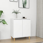 Sideboard with Solid Wood Legs White 60x35x70 cm Engineered Wood 806067