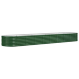 ZNTS Garden Raised Bed Powder-coated Steel 368x80x36 cm Green 318928