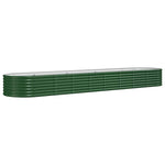 Garden Raised Bed Galvanised Steel 368x80x36 cm Green 318928