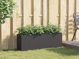 Garden Planter with 2 Pots Black 90x20x40 cm Poly Rattan 366407