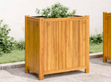 Garden Planter with Liner 31x31x75 cm Solid Wood Acacia 366432