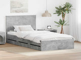 Bed Frame with Drawer Concrete Grey 90 x 200 cm Engineer Wood 3411155