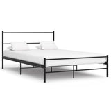 284690 Bed Frame without Mattress Black Metal 120x200 cm