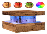 Coffee Table with LED Lights Old Wood 50x50x40 cm 857712