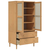 Wardrobe SENJA Rattan Look Brown 90x55x175 cm Solid Wood Pine 358034