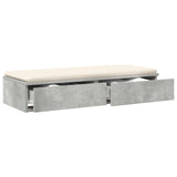 ZNTS Bed Drawers - Concrete Grey, 90 x 36.5 x 16.5 cm, Made of Engineered Wood 866934